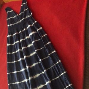 Cotton smock waist maxi dress